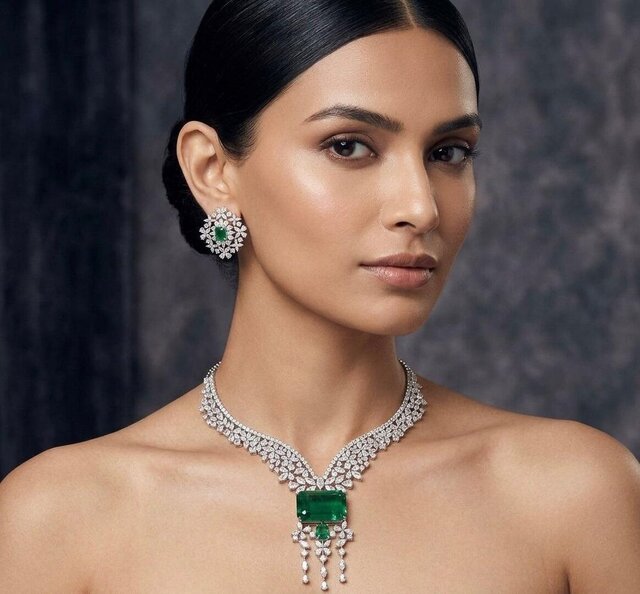 Luxury + Emerald + Diamond + Necklace Set + Manufacturing-Ready + Jewellery CAD – image 7 of 7