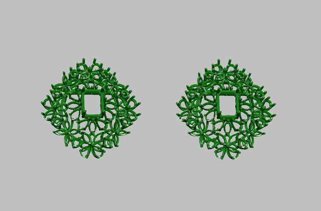 Luxury + Emerald + Diamond + Necklace Set + Manufacturing-Ready + Jewellery CAD – image 2 of 7