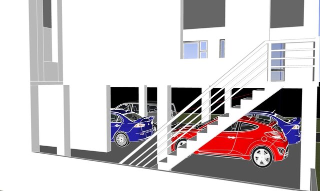 3D model of 3d modeling of a apartment house