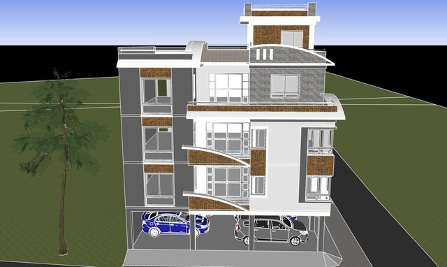 3D model of 3d modeling of a apartment house