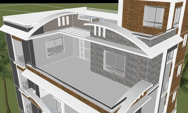 3D model of 3d modeling of a apartment house