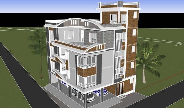 3d modeling of a apartment house