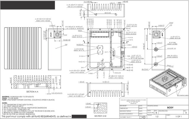 Attenuator 3D model and 2D drafting for Machining