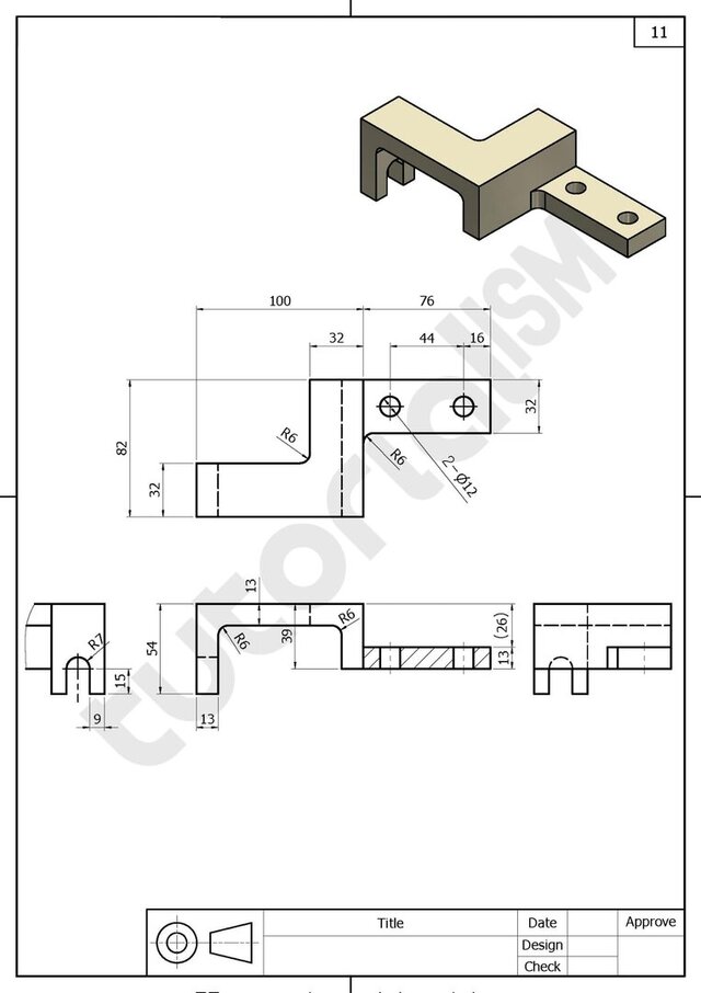 3D model of mechanical-part-drawings
