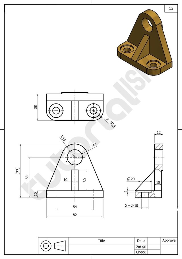 3D model of mechanical-part-drawings