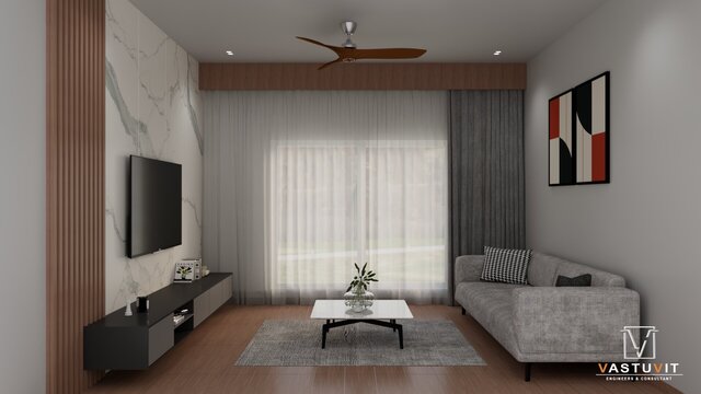 3D model of 3BHK Residential Interior Design