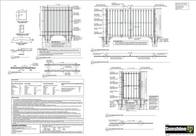 3D model of Aluminum Fence Permit Drawing – Residential Legalization
