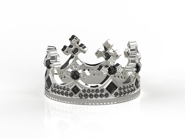 Crown Style Diamond Ring - Jewelry CAD Design