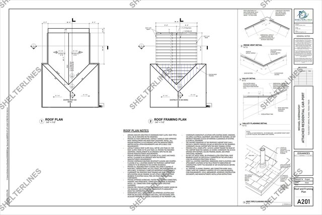 Attached Residential Carport Addition in Plano, TX | Permit Plans & 3D Visualization – image 6 of 12
