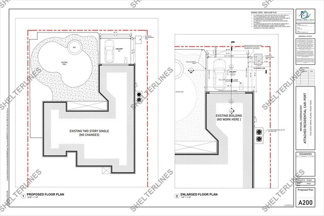 Attached Residential Carport Addition in Plano, TX | Permit Plans & 3D Visualization – image 5 of 12