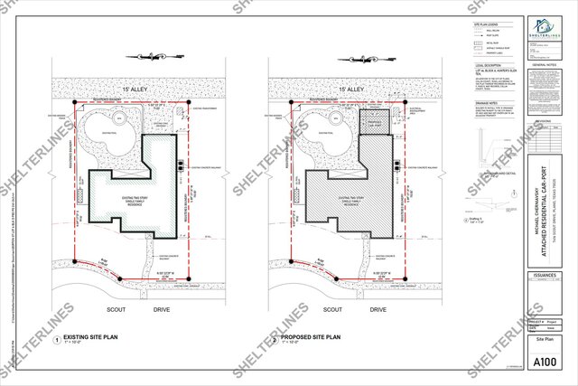 Attached Residential Carport Addition in Plano, TX | Permit Plans & 3D Visualization – image 4 of 12