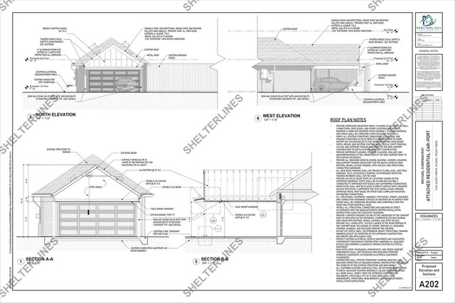 Attached Residential Carport Addition in Plano, TX | Permit Plans & 3D Visualization – image 7 of 12
