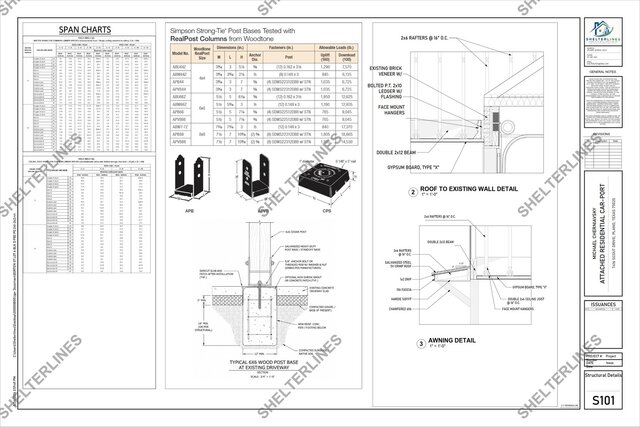 Attached Residential Carport Addition in Plano, TX | Permit Plans & 3D Visualization – image 8 of 12