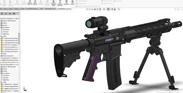 3D model of .22LR belt-fed Light Machine Gun