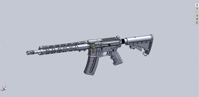 3D model of .22LR belt-fed Light Machine Gun