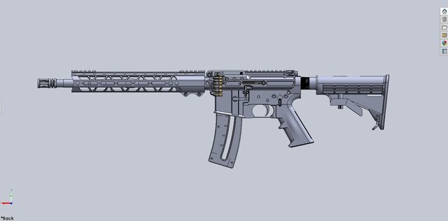 3D model of .22LR belt-fed Light Machine Gun