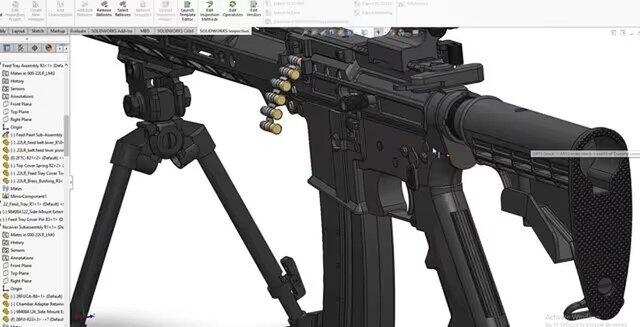 3D model of .22LR belt-fed Light Machine Gun