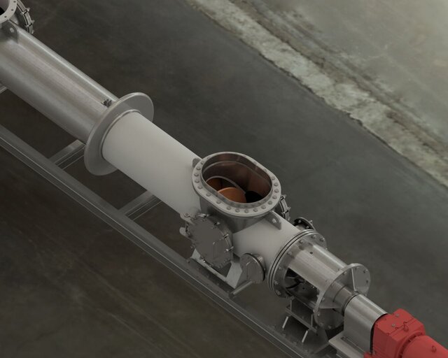 Industrial Screw Conveyor Drive Assembly – 3D CAD Design & Rendering