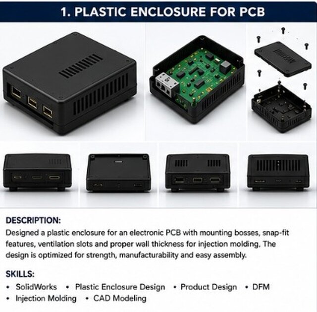 Plastic Enclosure Design for PCB | SolidWorks | Injection Molding