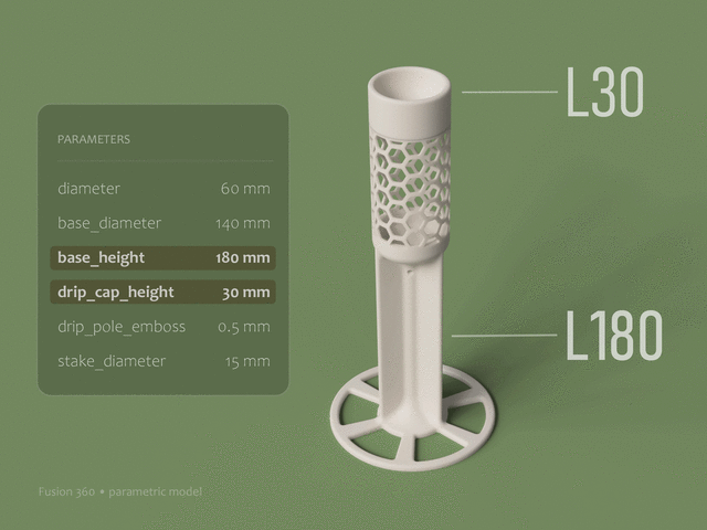 Parametric Design: Adjustable Moss Pole System – image 2 of 4