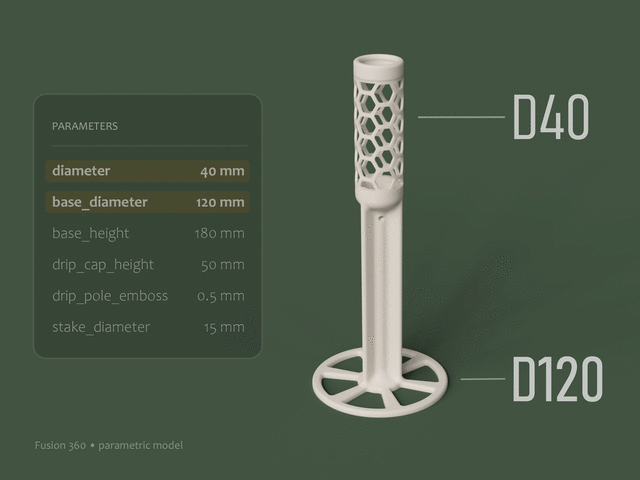 Parametric Design: Adjustable Moss Pole System – image 1 of 4