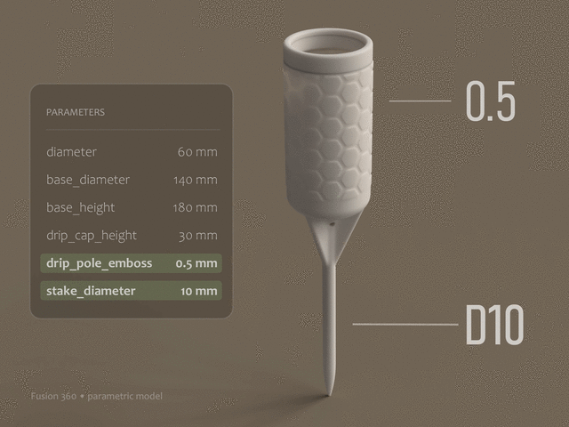 Parametric Design: Adjustable Moss Pole System – image 3 of 4