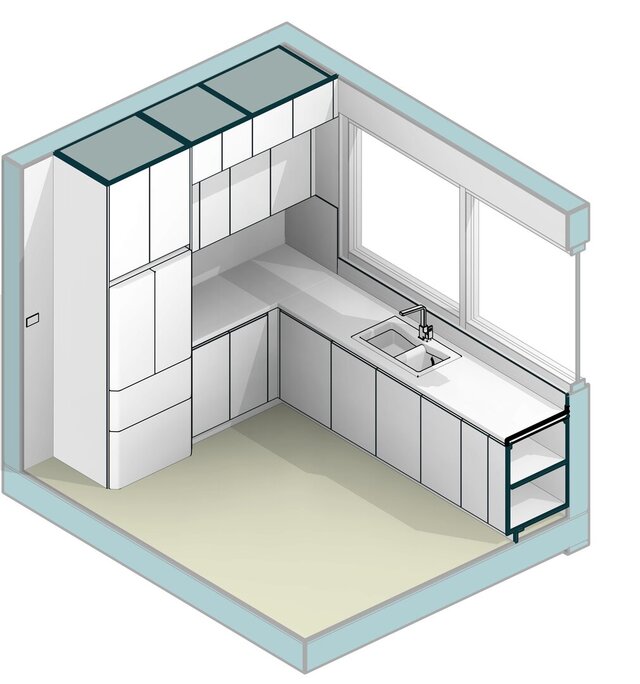 3D model of Modern Open Kitchen Design