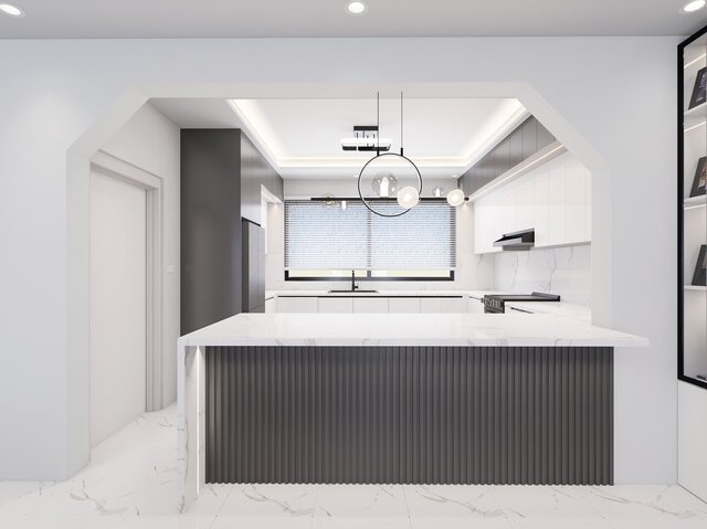 3D model of Modern Open Kitchen Design