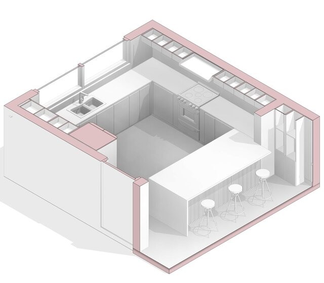 3D model of Modern Open Kitchen Design