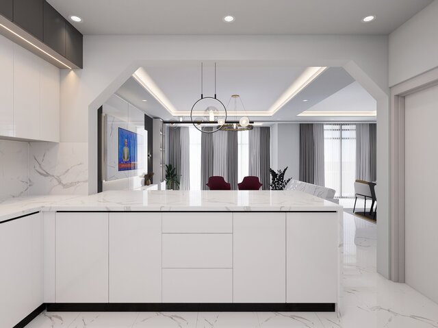 3D model of Modern Open Kitchen Design
