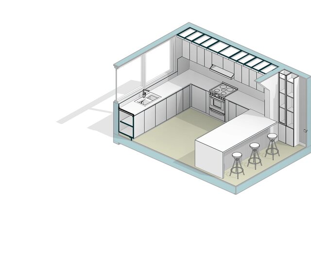 3D model of Modern Open Kitchen Design