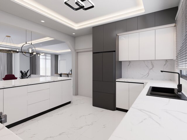 3D model of Modern Open Kitchen Design