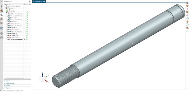 3D model of 28. Shock Absorber Shaft (Damper Rod)