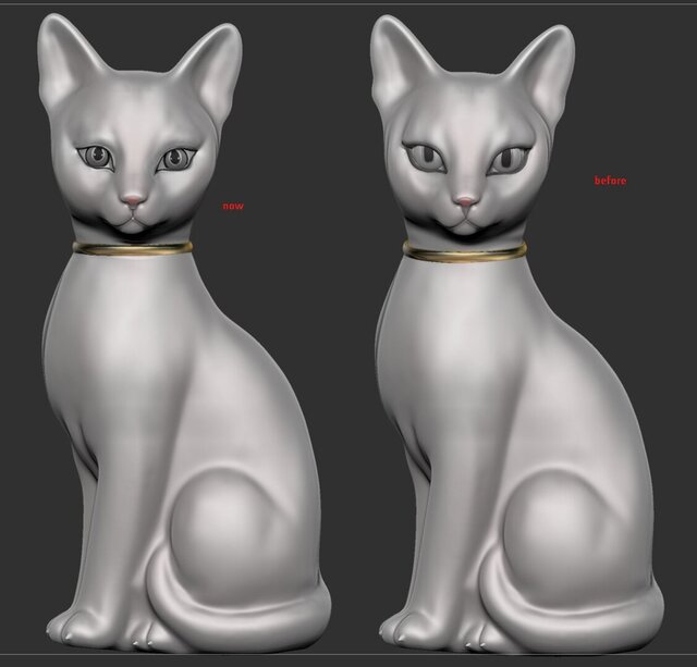 3D model of Cat Figurine Model | Zbrush Sculpt | 3D Print Model