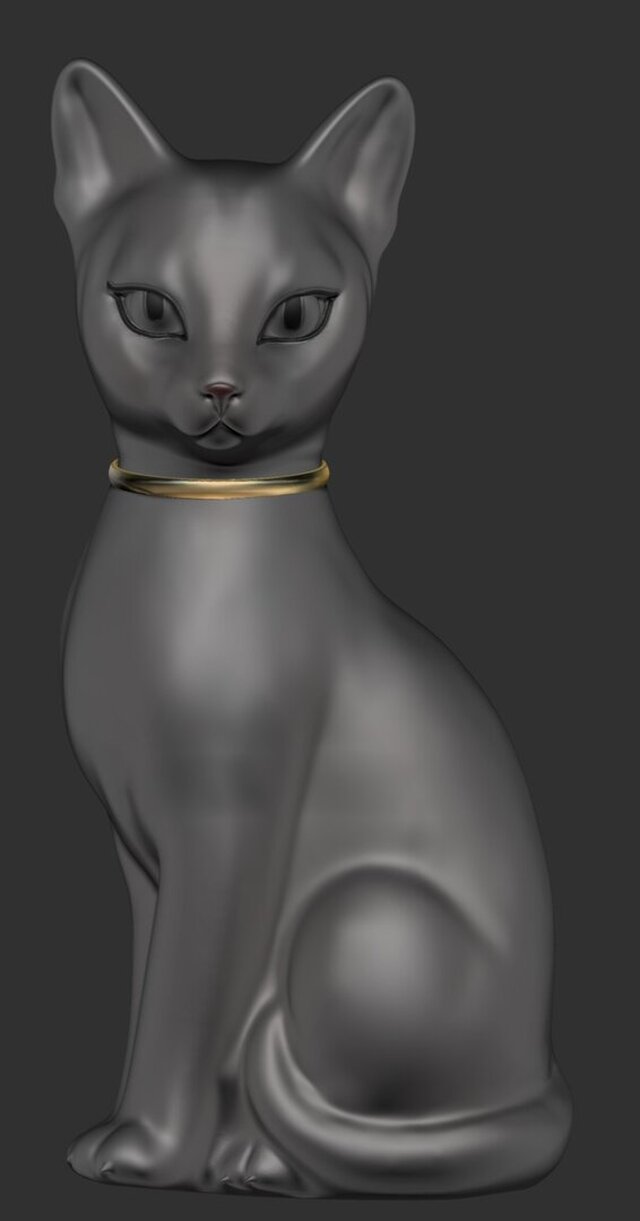 3D model of Cat Figurine Model | Zbrush Sculpt | 3D Print Model