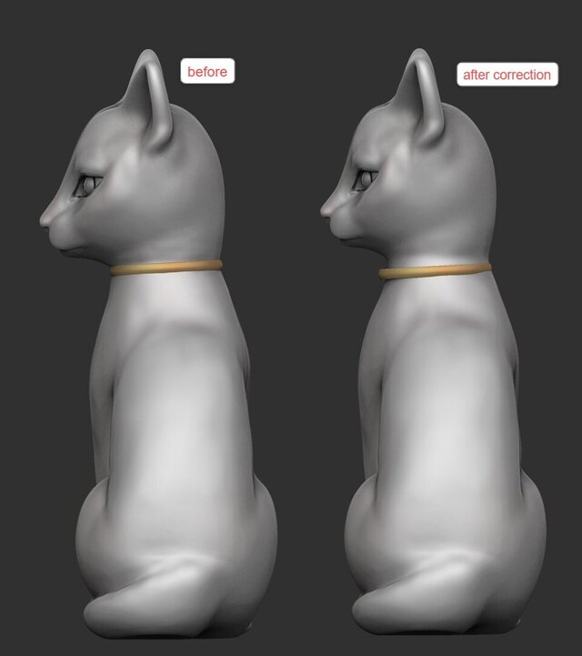 3D model of Cat Figurine Model | Zbrush Sculpt | 3D Print Model