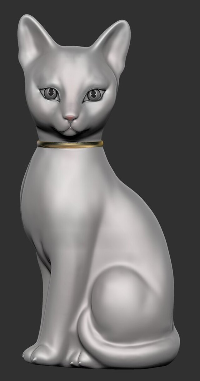 3D model of Cat Figurine Model | Zbrush Sculpt | 3D Print Model