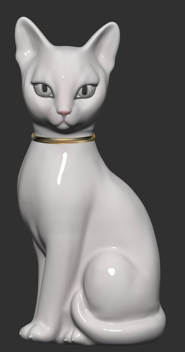 3D model of Cat Figurine Model | Zbrush Sculpt | 3D Print Model