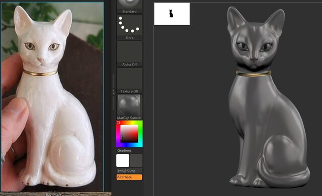 3D model of Cat Figurine Model | Zbrush Sculpt | 3D Print Model