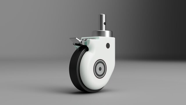5in Medical Castor Wheel 3D model