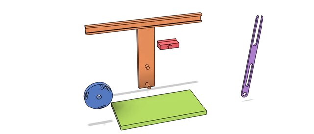 3D model of crank and slotted lever mechanism