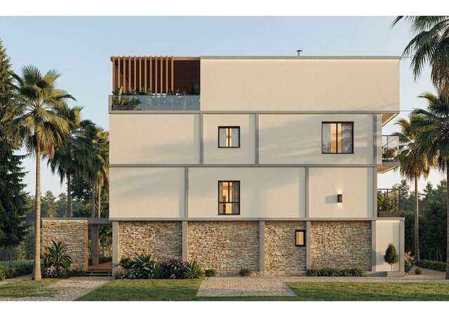 3D model of Modern G+3 Luxury Residential Elevation | 3D Architectural Visualization & Facade Design