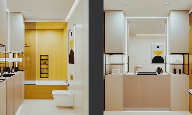 3D model of Yellow Bathroom