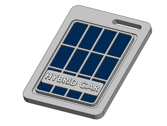 2D-3D Solar panel keychain design
