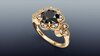 Floral Sunflower-Inspired Halo Ring in 14KY design by CarlosPino99