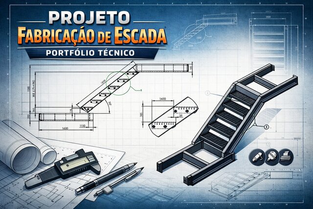 Technical Detailing of Industrial Steel Staircase & Handrail