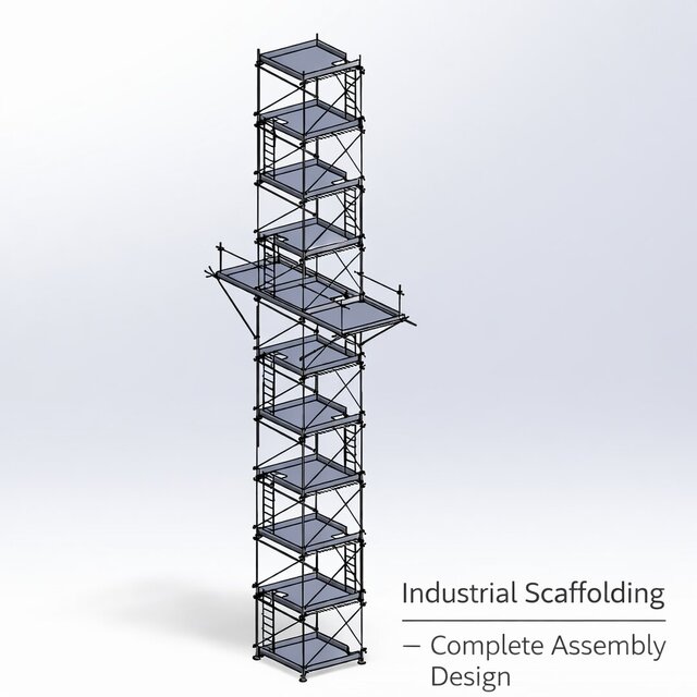 Industrial Scaffolding System – Complete Assembly Design