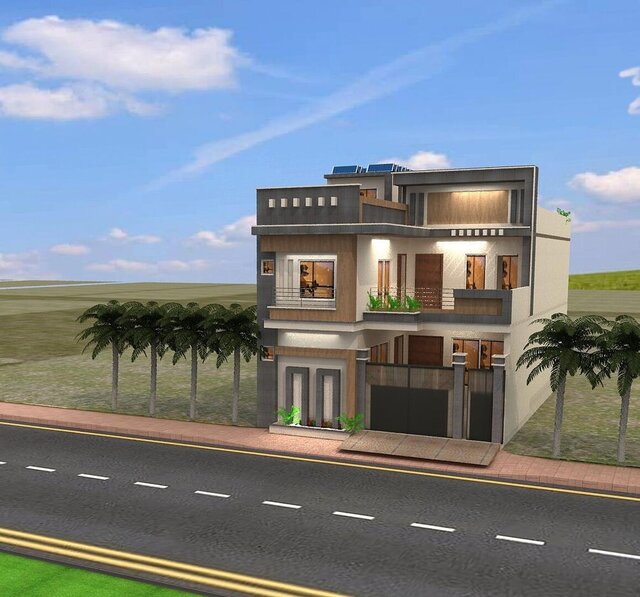 Modern Residential Exterior – V-Ray Render