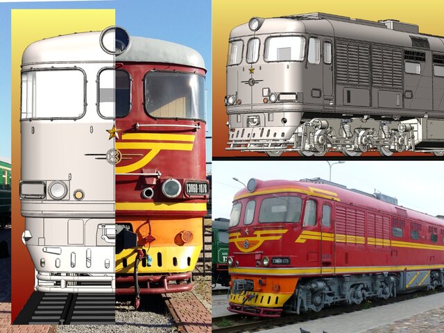 3D model of ТЭП60 Soviet locomotive