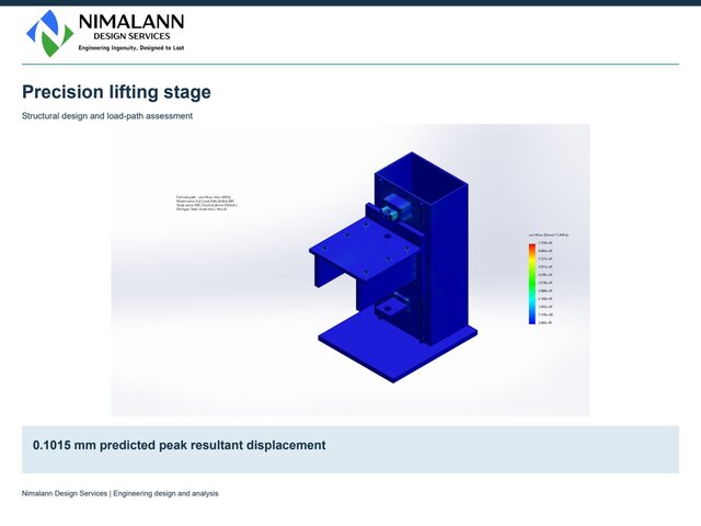 Precision Lifting Stage | Design and Structural Analysis – image 1 of 2